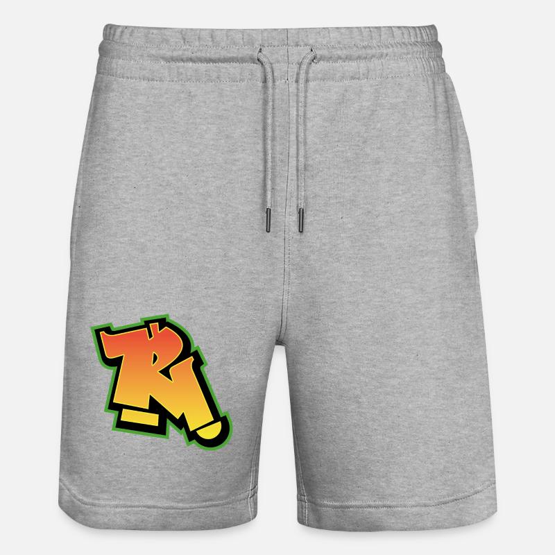 Police graffiti Wildstyle 01 Lettre 'R' - Short de jogging bio TRAINER Stanley/Stella unisexe - gris chiné