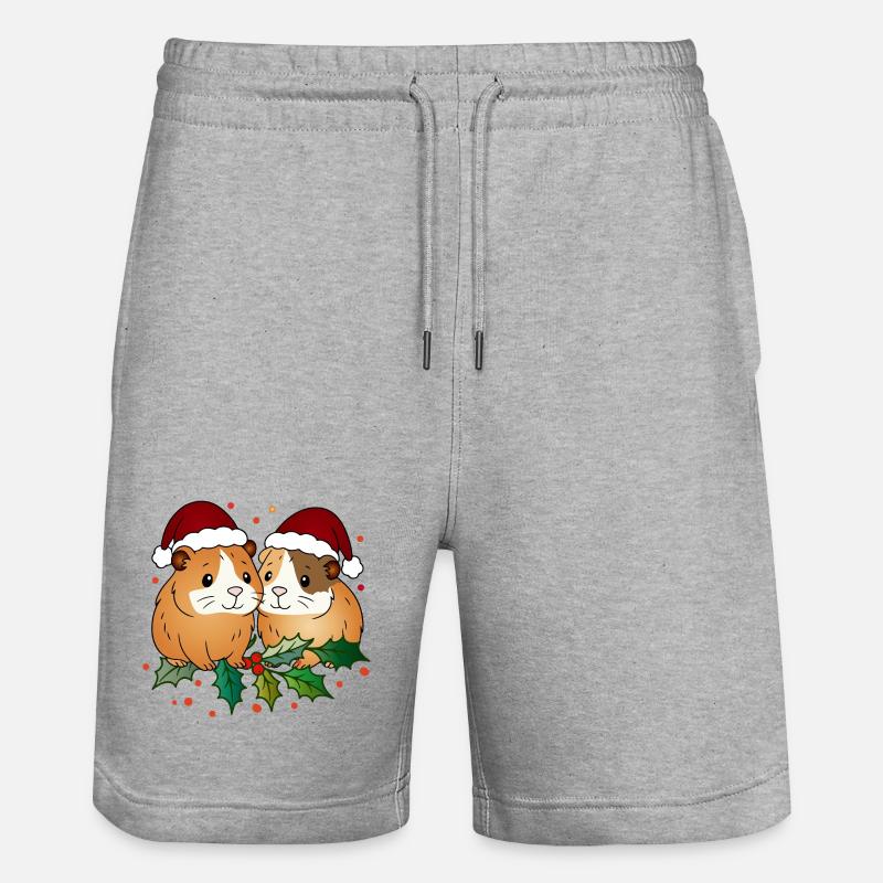 Duo cochon d’Inde moche de Noël - Short de jogging bio TRAINER Stanley/Stella unisexe - gris chiné