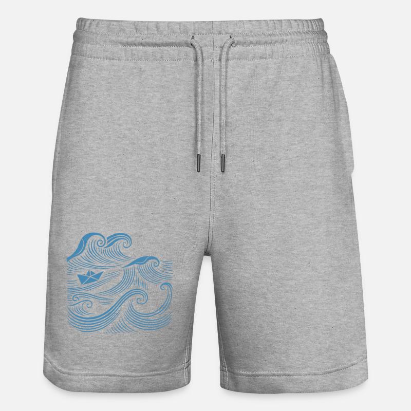 Vagues de navire Navigation en mer - Short de jogging bio TRAINER Stanley/Stella unisexe - gris chiné