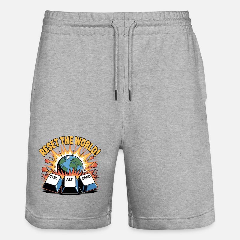 Reset the World Keyboard Reboot - Stanley/Stella Unisex Bio Joggingshorts Trainer  - Grau meliert