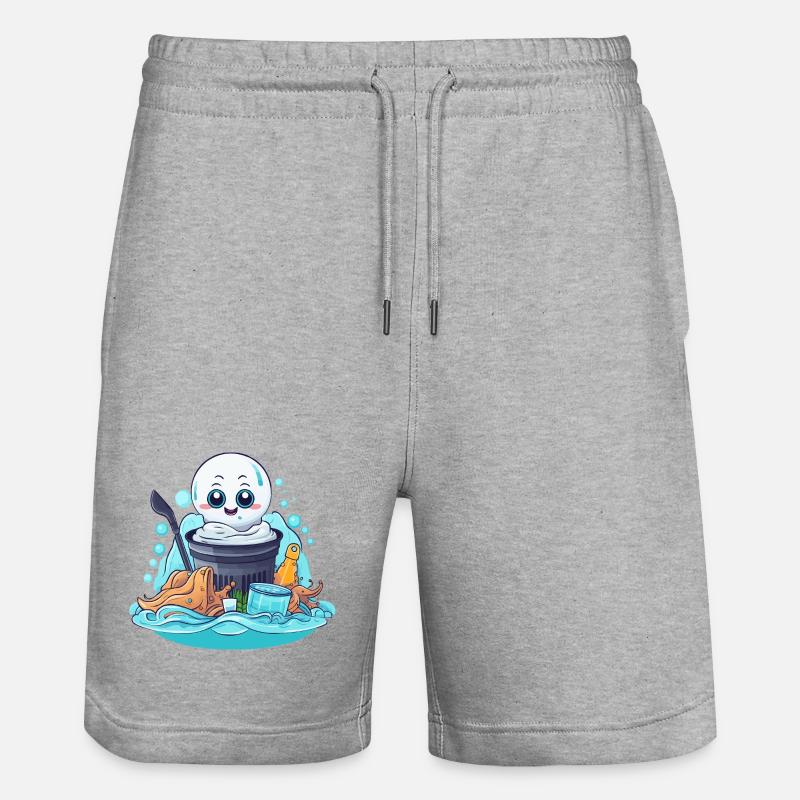 Kübelgeist beim Meeresschutz - Short de jogging bio TRAINER Stanley/Stella unisexe - gris chiné