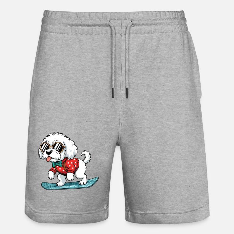 Snowboard Weißer Hund Sonnenbrille Pullover - Short de jogging bio TRAINER Stanley/Stella unisexe - gris chiné