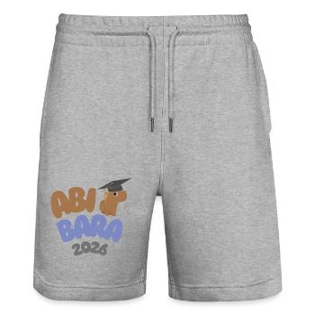 AbiBara 2026 – Relax jusqu’à la remise des diplômes - Short de jogging bio TRAINER Stanley/Stella unisexe - gris chiné - Devant - Nik (191cm) & Marisol (170cm)