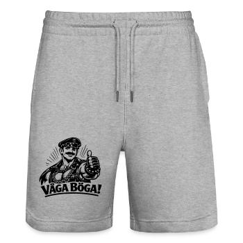Dare to be gay - Stanley/Stella Trainer Unisex Organic Jogging Shorts - heather grey - Front - Nik (191cm) & Marisol (170cm)