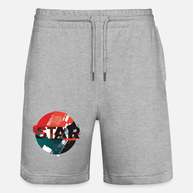Conception du cercle Star Grunge - Short de jogging bio TRAINER Stanley/Stella unisexe - gris chiné