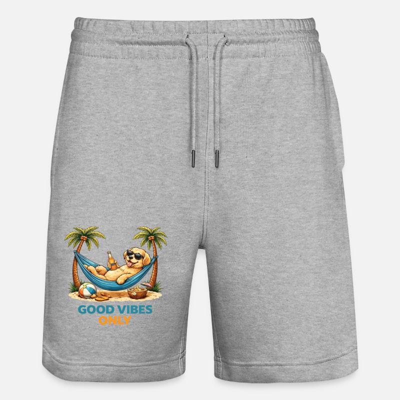 Chiot dans le hamac – Mode Relax - Short de jogging bio TRAINER Stanley/Stella unisexe - gris chiné