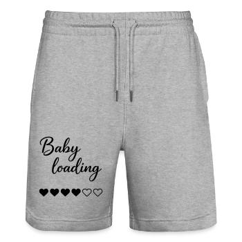 Baby Loading - Stanley/Stella Unisex Bio Joggingshorts Trainer  - Grau meliert - Vorne - Nik (191cm) & Marisol (170cm)