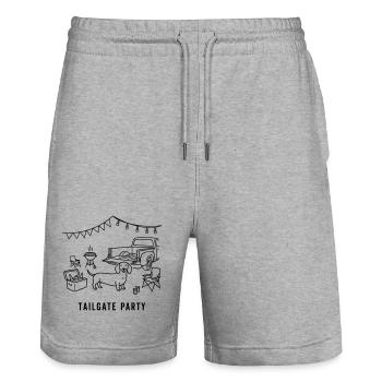 tailgate party dackel - Stanley/Stella Unisex Bio Joggingshorts Trainer  - Grau meliert - Vorne - Nik (191cm) & Marisol (170cm)