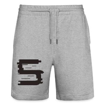 5 - Stanley/Stella Trainer Unisex Organic Jogging Shorts - heather grey - Front - Nik (191cm) & Marisol (170cm)