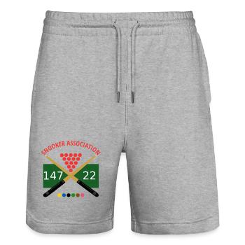 Logo du snooker : Signales de croisement 147 22 - Short de jogging bio TRAINER Stanley/Stella unisexe - gris chiné - Devant - Nik (191cm) & Marisol (170cm)