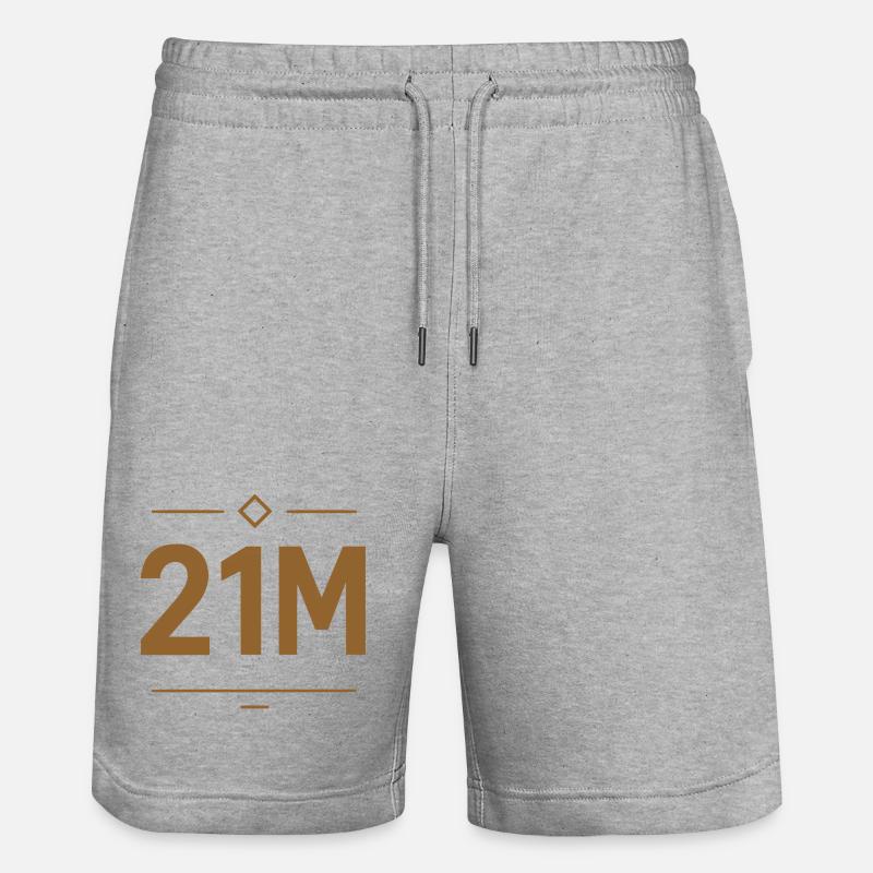 Conception de la limite Bitcoin 21M - Short de jogging bio TRAINER Stanley/Stella unisexe - gris chiné