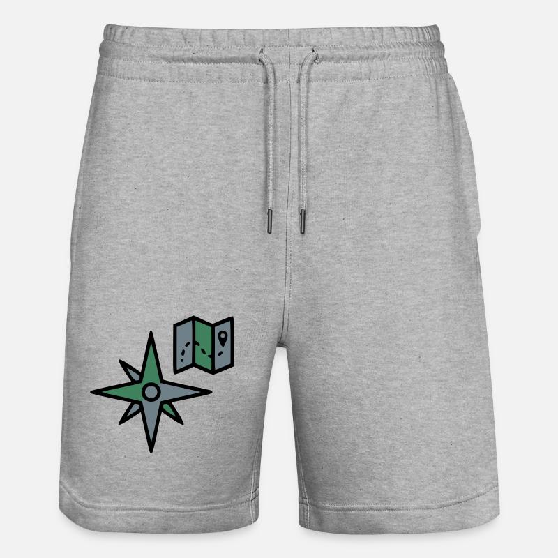 Carte Compass Randonnée Géocaching Survivance - Short de jogging bio TRAINER Stanley/Stella unisexe - gris chiné