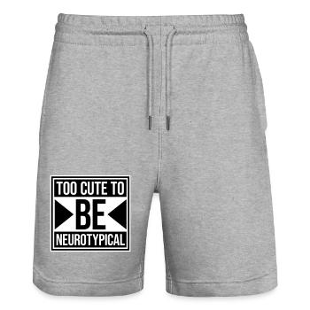 Too Cute To Be Neurotypical Lustig Autismus Logo - Stanley/Stella Unisex Bio Joggingshorts Trainer  - Grau meliert - Vorne - Nik (191cm) & Marisol (170cm)