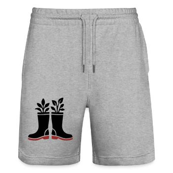 Rubber Boots Plants Icon - Stanley/Stella Trainer Unisex Organic Jogging Shorts - heather grey - Front - Nik (191cm) & Marisol (170cm)