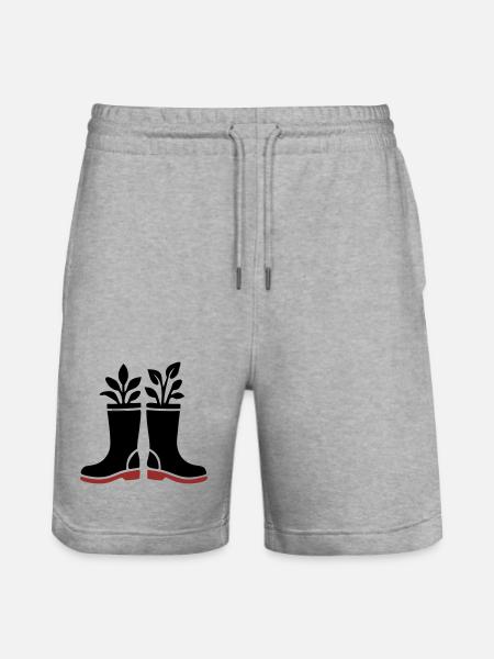 Rubber Boots Plants Icon - Stanley/Stella Trainer Unisex Organic Jogging Shorts - heather grey