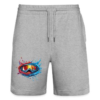Snowboarding Goggles - Stanley/Stella Trainer Unisex Organic Jogging Shorts - heather grey - Front - Nik (191cm) & Marisol (170cm)