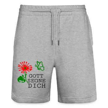 Konfirmation  - Stanley/Stella Unisex Bio Joggingshorts Trainer  - Grau meliert - Vorne - Nik (191cm) & Marisol (170cm)