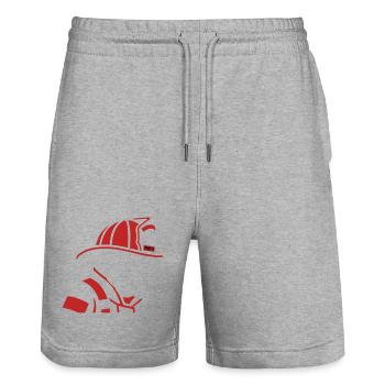 Firefighter Dog Profile Icon - Stanley/Stella Trainer Unisex Organic Jogging Shorts - heather grey - Front - Nik (191cm) & Marisol (170cm)