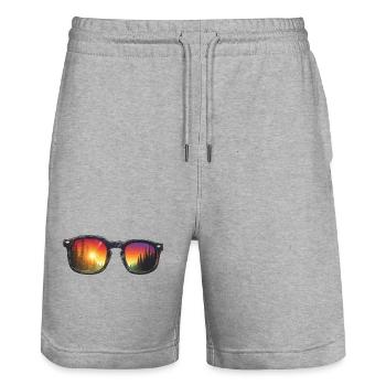 Sunglasses / Reflection / Forest / Reflection - Stanley/Stella Trainer Unisex Organic Jogging Shorts - heather grey - Front - Nik (191cm) & Marisol (170cm)