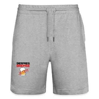 Bierpreisbremse - Jetzt! - Stanley/Stella Unisex Bio Joggingshorts Trainer  - Grau meliert - Vorne - Nik (191cm) & Marisol (170cm)