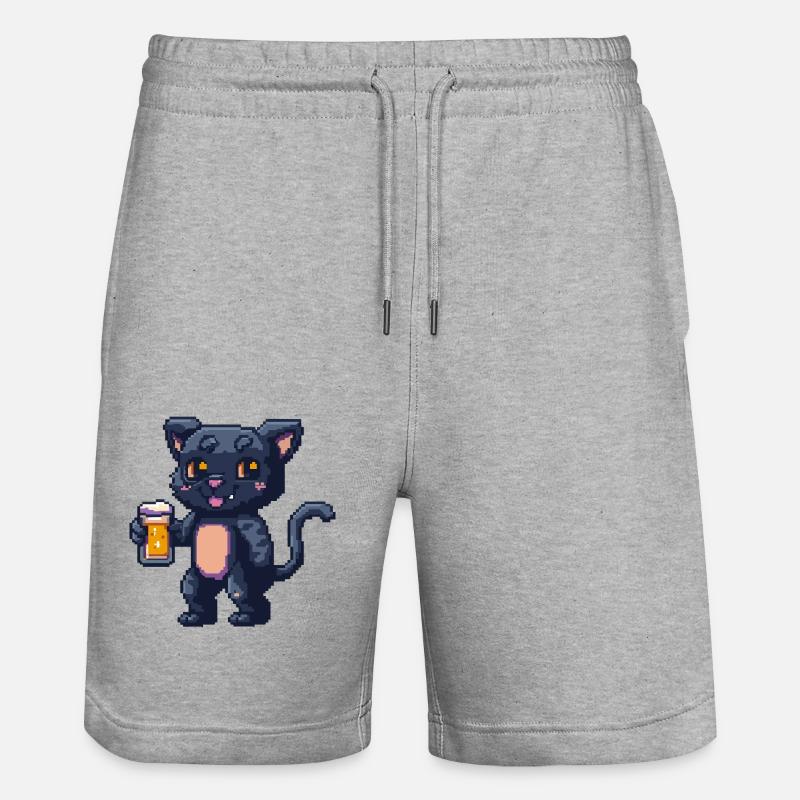 Bière Panther Pixel - Short de jogging bio TRAINER Stanley/Stella unisexe - gris chiné