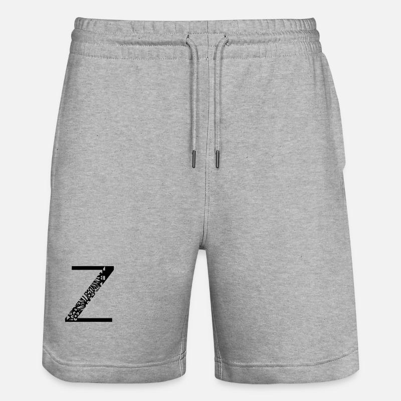 Buchstabe Z - Stanley/Stella Unisex Bio Joggingshorts Trainer  - Grau meliert
