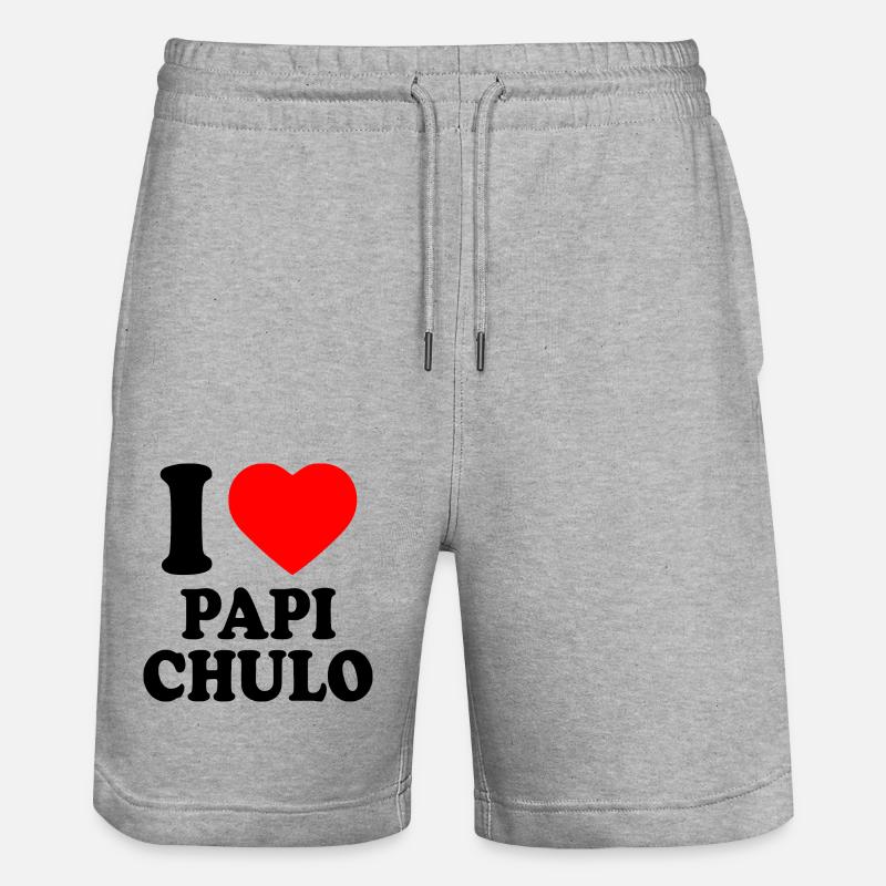 I love papi chulo - Short de jogging bio TRAINER Stanley/Stella unisexe - gris chiné