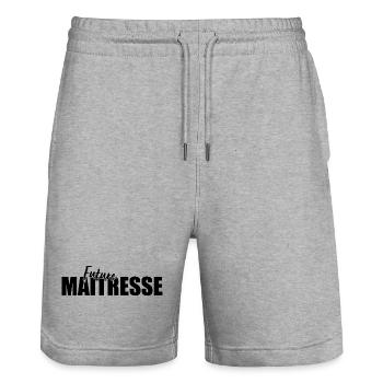 Future Maîtresse Cadeau Pour Maitresse D école - Short de jogging bio TRAINER Stanley/Stella unisexe - gris chiné - Devant - Nik (191cm) & Marisol (170cm)