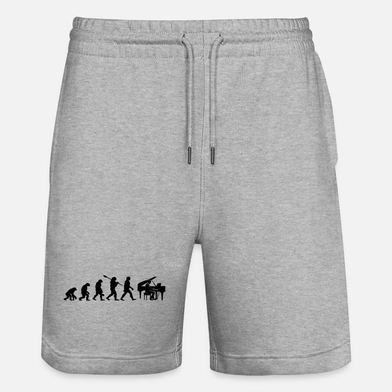 Evolution Pianist - Stanley/Stella Trainer Unisex Organic Jogging Shorts - heather grey