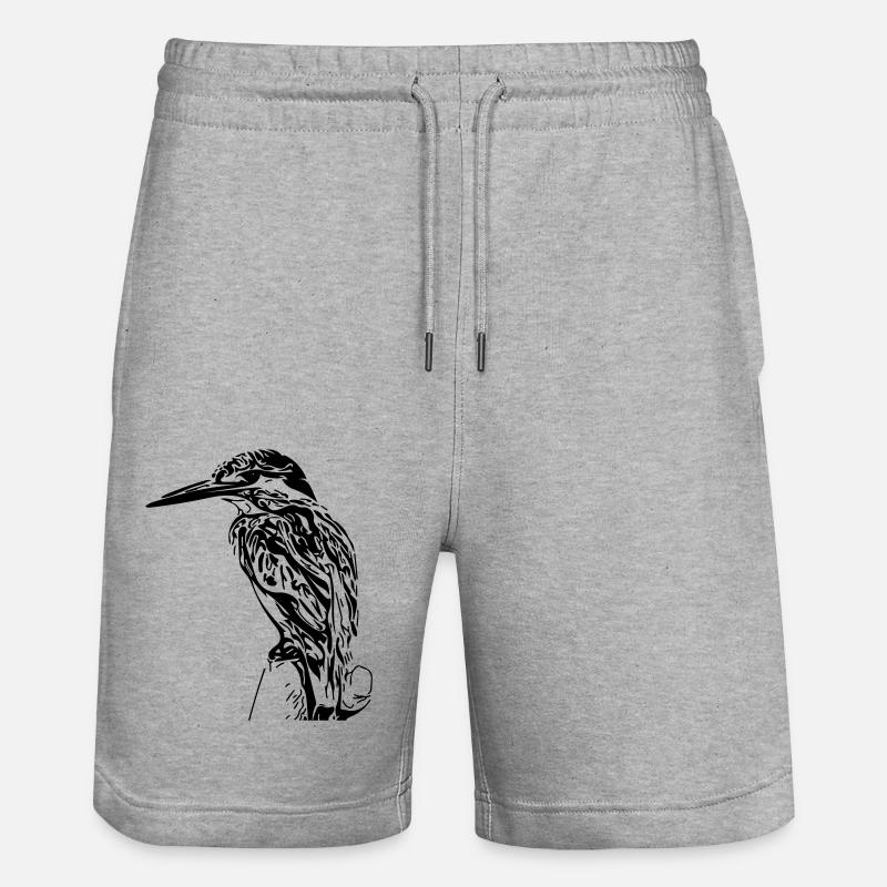 Eisvogel - Stanley/Stella Unisex Bio Joggingshorts Trainer  - Grau meliert