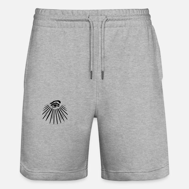 Oeil avec rayons de soleil - Short de jogging bio TRAINER Stanley/Stella unisexe - gris chiné