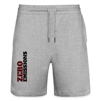 Zero emissions / electric driving / electric car - Stanley/Stella Trainer Unisex Organic Jogging Shorts - heather grey - Front - Nik (191cm) & Marisol (170cm)