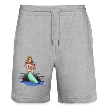 Mermaid Mermaid Fable Fairy Tale Kids Fantasy - Stanley/Stella Trainer Unisex Organic Jogging Shorts - heather grey - Front - Nik (191cm) & Marisol (170cm)