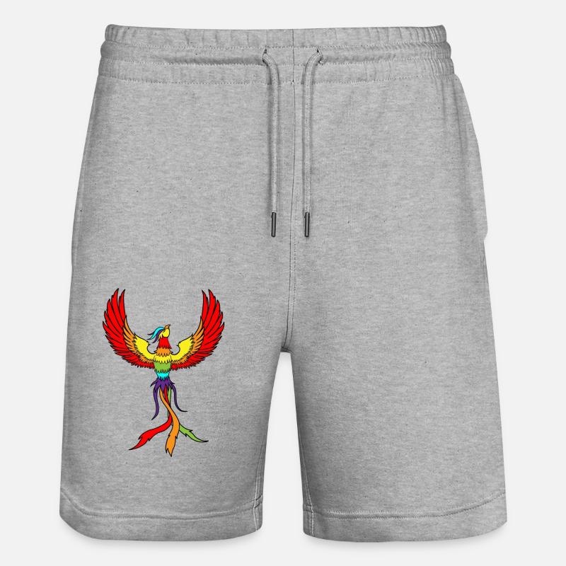 Phoenix Bird Drawing Birds Feathers - Short de jogging bio TRAINER Stanley/Stella unisexe - gris chiné