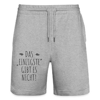Das Einzigste Gibt Es Nicht Grammatik Germanistik - Stanley/Stella Unisex Bio Joggingshorts Trainer  - Grau meliert - Vorne - Nik (191cm) & Marisol (170cm)