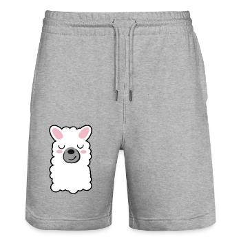 lama - Stanley/Stella Trainer Unisex Organic Jogging Shorts - heather grey - Front - Nik (191cm) & Marisol (170cm)