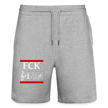 FCK AFD - Stanley/Stella Unisex Bio Joggingshorts Trainer  - Grau meliert - Vorne - Nik (191cm) & Marisol (170cm)