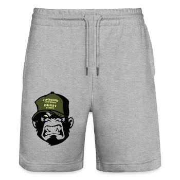 Spruch Jugend - Stanley/Stella Unisex Bio Joggingshorts Trainer  - Grau meliert - Vorne - Nik (191cm) & Marisol (170cm)