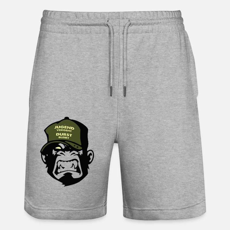 Spruch Jugend - Stanley/Stella Unisex Bio Joggingshorts Trainer  - Grau meliert