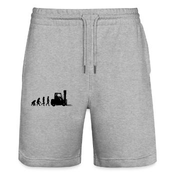 Evolution truck drivers - Stanley/Stella Trainer Unisex Organic Jogging Shorts - heather grey - Front - Nik (191cm) & Marisol (170cm)