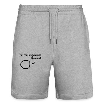 Extrem ungenaues Quadrat - Stanley/Stella Unisex Bio Joggingshorts Trainer  - Grau meliert - Vorne - Nik (191cm) & Marisol (170cm)