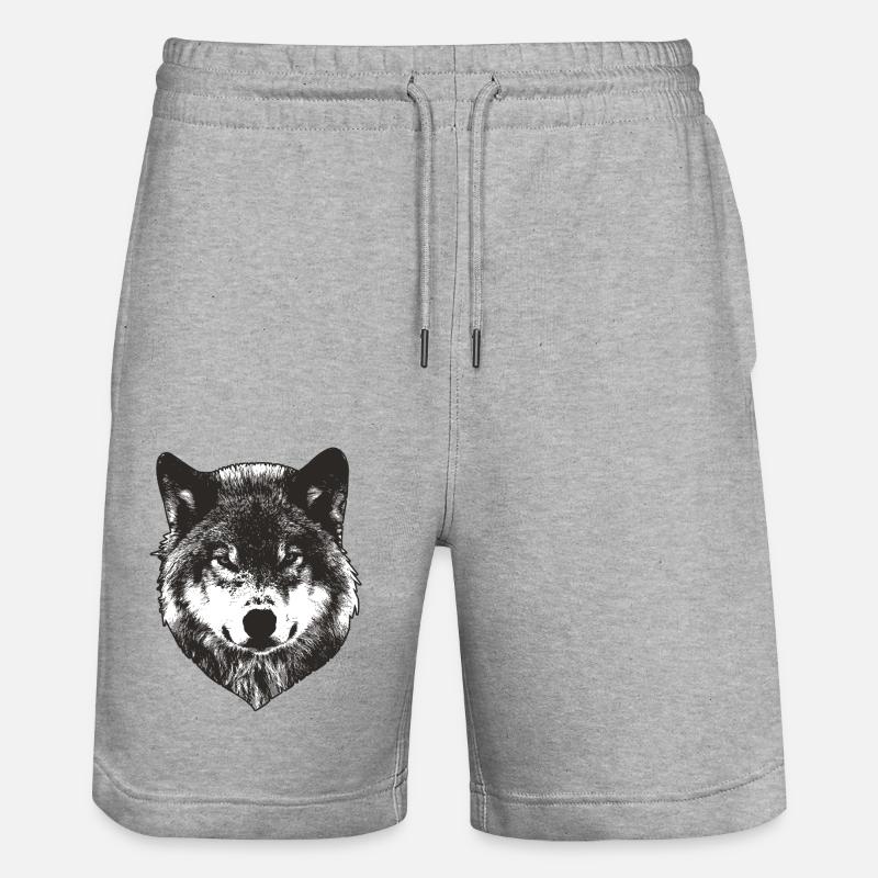 Visage de loup - Short de jogging bio TRAINER Stanley/Stella unisexe - gris chiné