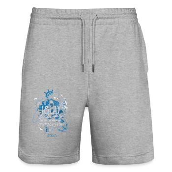Islay Whisky Peat of my Heart - Stanley/Stella Unisex Bio Joggingshorts Trainer  - Grau meliert - Vorne - Nik (191cm) & Marisol (170cm)