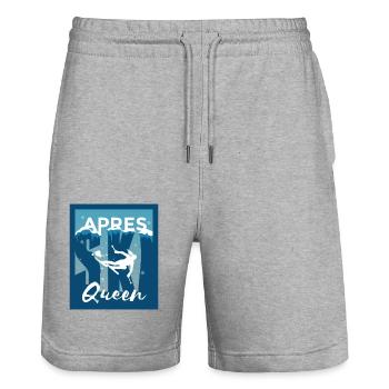Apres ski queen skieur Apres Ski Party Shirt - Short de jogging bio TRAINER Stanley/Stella unisexe - gris chiné - Devant - Nik (191cm) & Marisol (170cm)