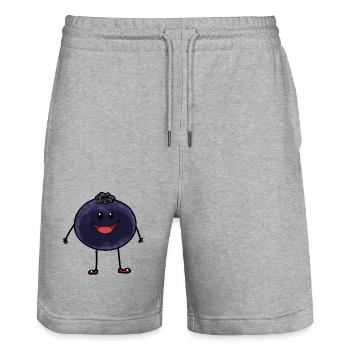 Fruits Fruit Blueberry Fantasy Nutrition - Stanley/Stella Trainer Unisex Organic Jogging Shorts - heather grey - Front - Nik (191cm) & Marisol (170cm)