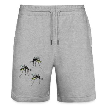 insectes suceur de sang moustique moustique ensanglanté moustiques - Short de jogging bio TRAINER Stanley/Stella unisexe - gris chiné - Devant - Nik (191cm) & Marisol (170cm)