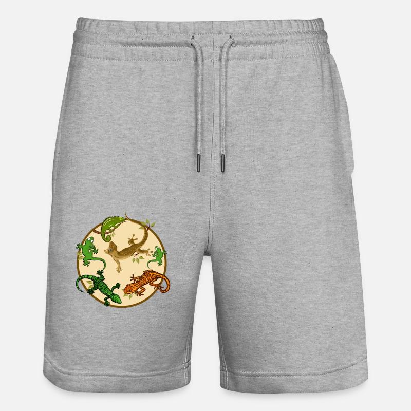 Gecko Eidechse - Stanley/Stella Unisex Bio Joggingshorts Trainer  - Grau meliert