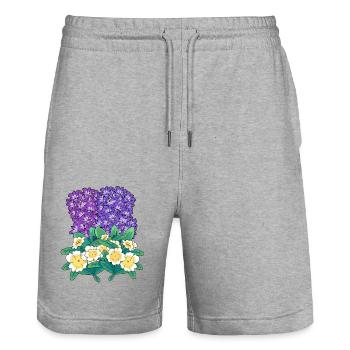 Spring flowers flower easter nature summer flora - Stanley/Stella Trainer Unisex Organic Jogging Shorts - heather grey - Front - Nik (191cm) & Marisol (170cm)
