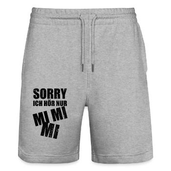 Büro Büros Arbeit Kollege Kollegin lustiger Spruch - Stanley/Stella Unisex Bio Joggingshorts Trainer  - Grau meliert - Vorne - Nik (191cm) & Marisol (170cm)