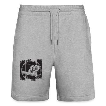 Combine - Stanley/Stella Trainer Unisex Organic Jogging Shorts - heather grey - Front - Nik (191cm) & Marisol (170cm)